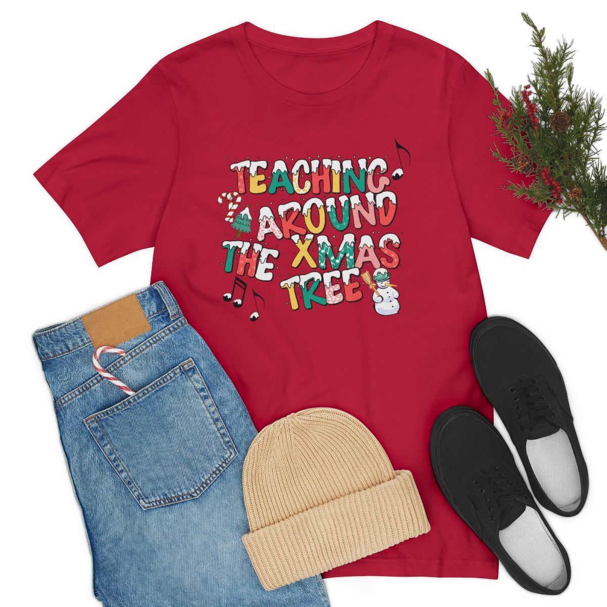 Teaching Around the Xmas Tree Unisex Jersey Short Sleeve Tee