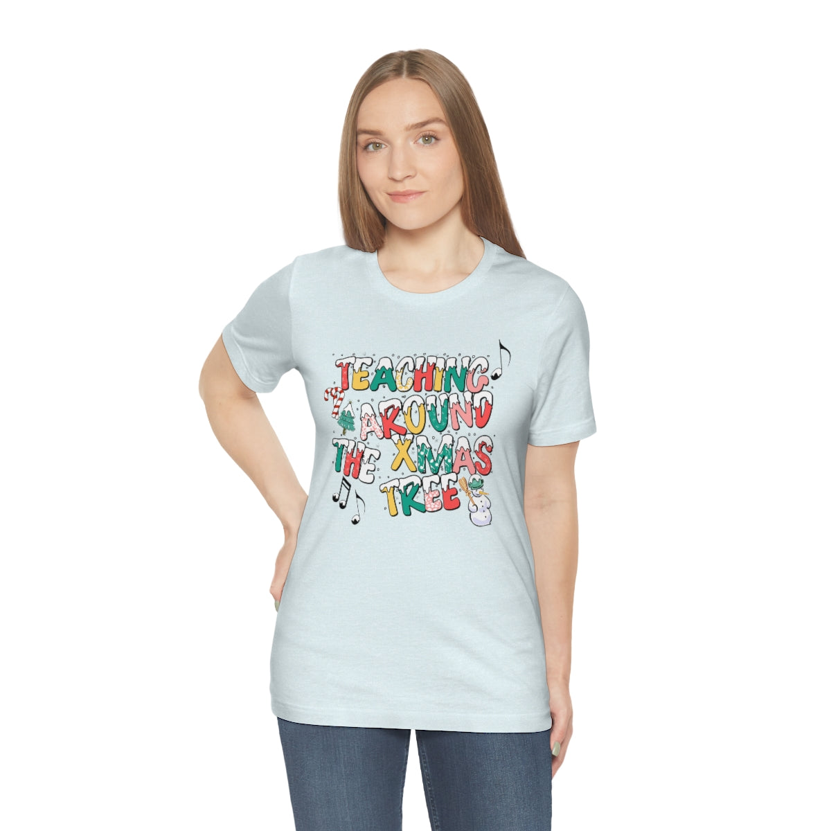 Teaching Around the Xmas Tree Unisex Jersey Short Sleeve Tee