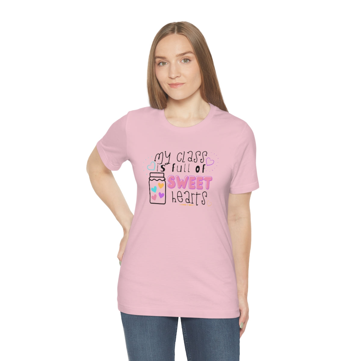 My Class is Full of Sweet Hearts Unisex Jersey Short Sleeve Tee