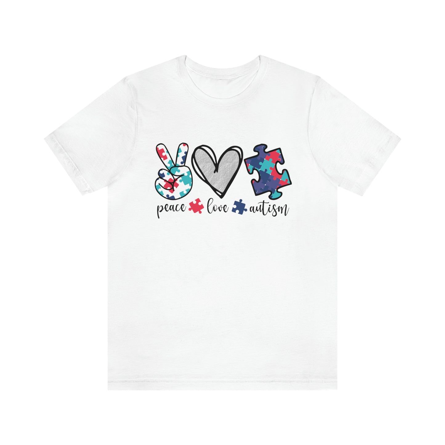 Peace Love Autism Unisex Jersey Short Sleeve Tee