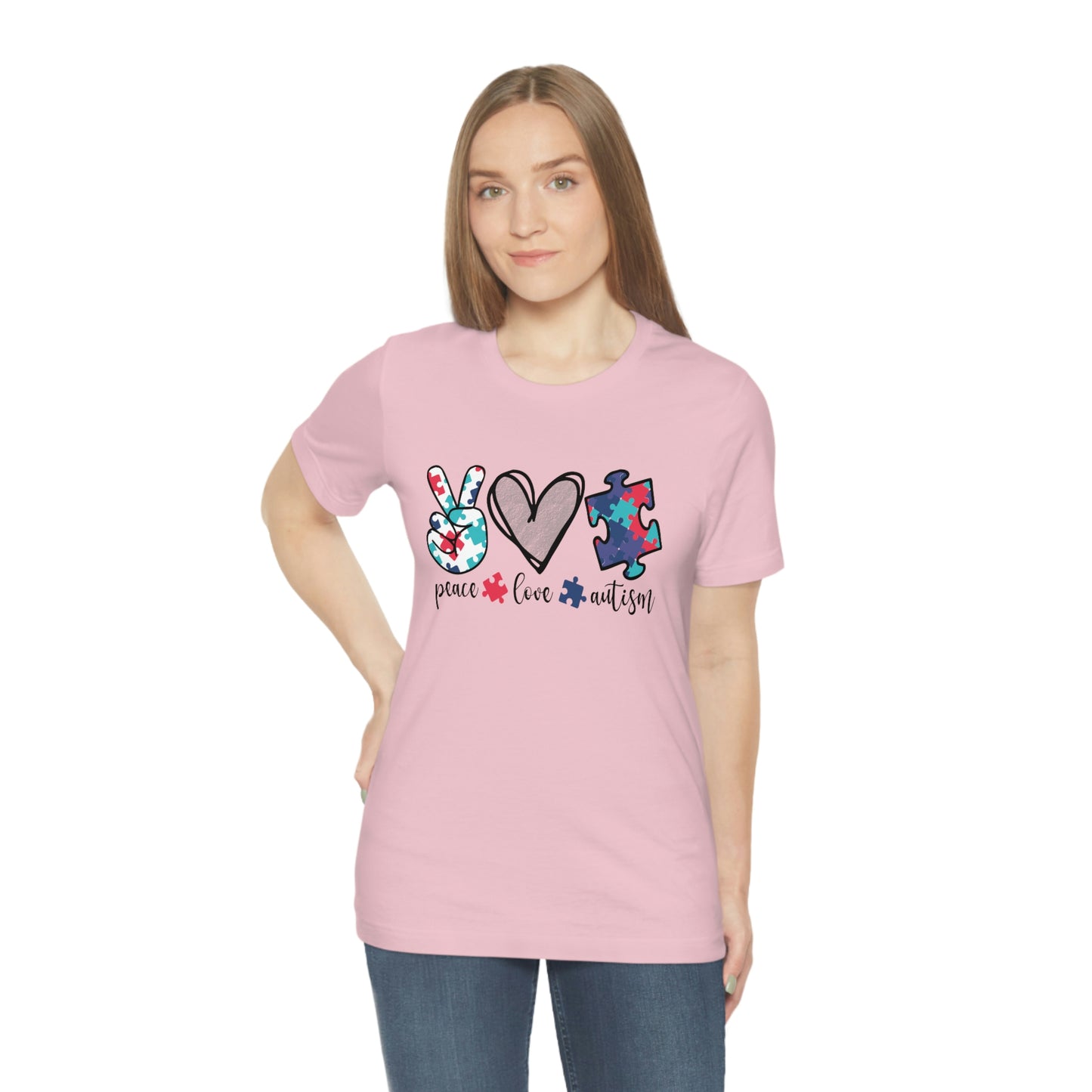 Peace Love Autism Unisex Jersey Short Sleeve Tee