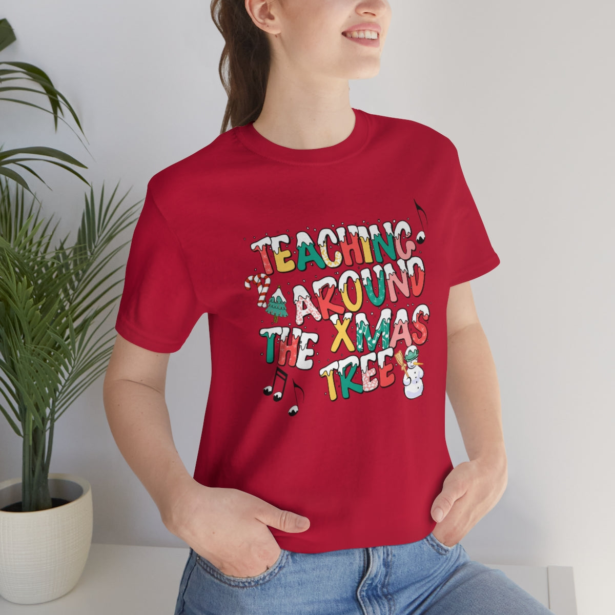 Teaching Around the Xmas Tree Unisex Jersey Short Sleeve Tee