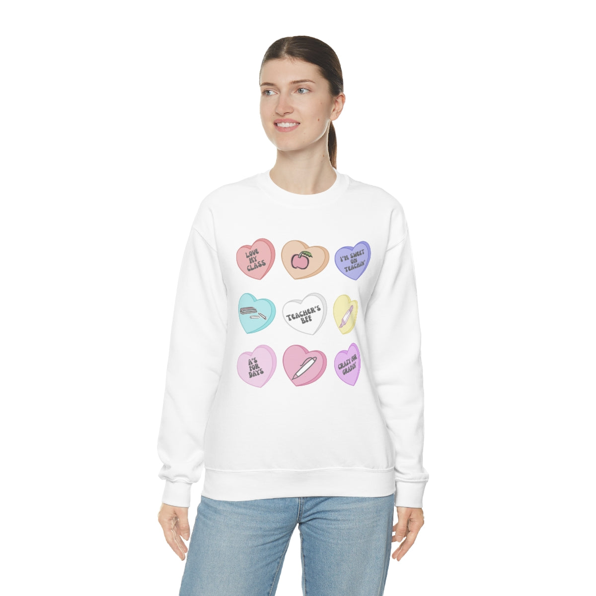 Teacher Conversation Hearts Unisex Heavy Blend™ Crewneck Sweatshirt